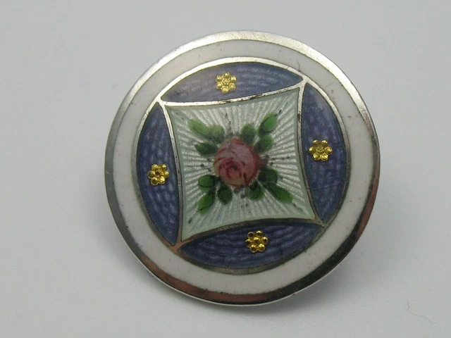 Knopf Silber 900 Hermann & Speck Depose Jugendstil mit Emaille von ca. 1900