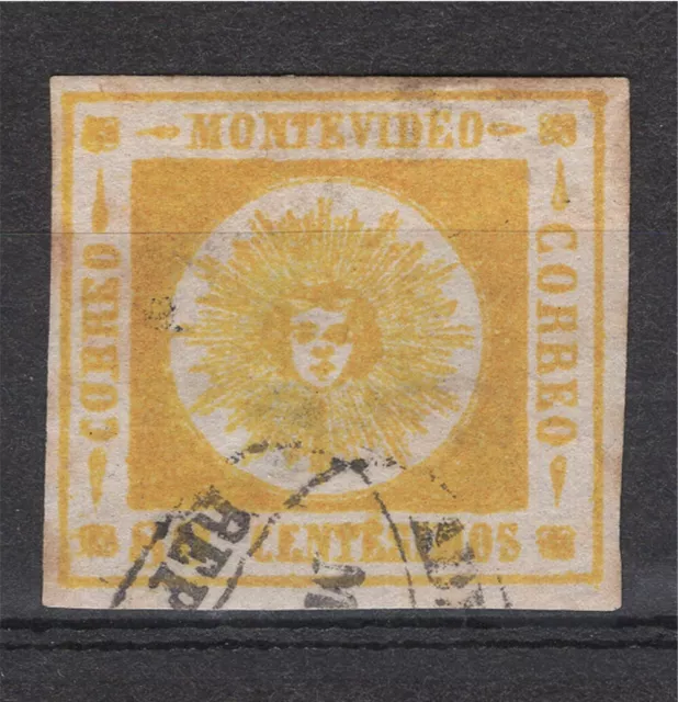 Uruguay 1860-1861 80 c.  yellow used