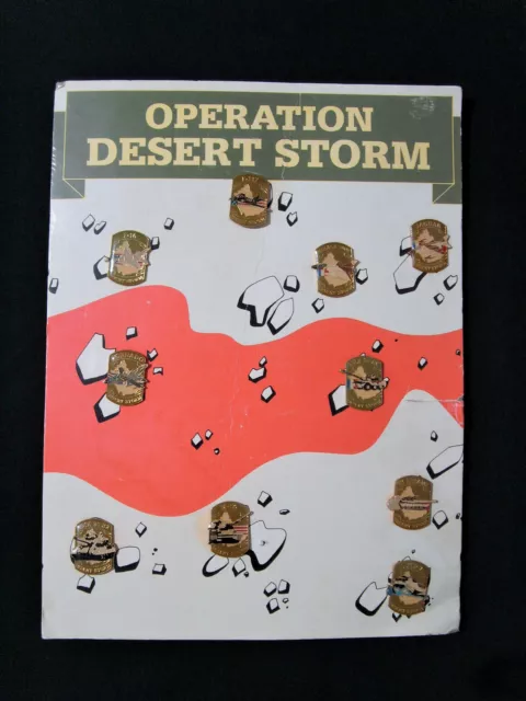 Gulf War 1991 OPERATION DESERT STORM Military Badges x10 Shop Display Card NOS