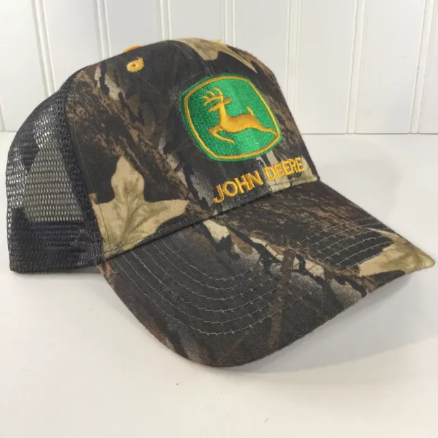 John Deere Rip Stop Camo Adjustable Baseball Hat Cap Mens Everyday / Hunting Hat