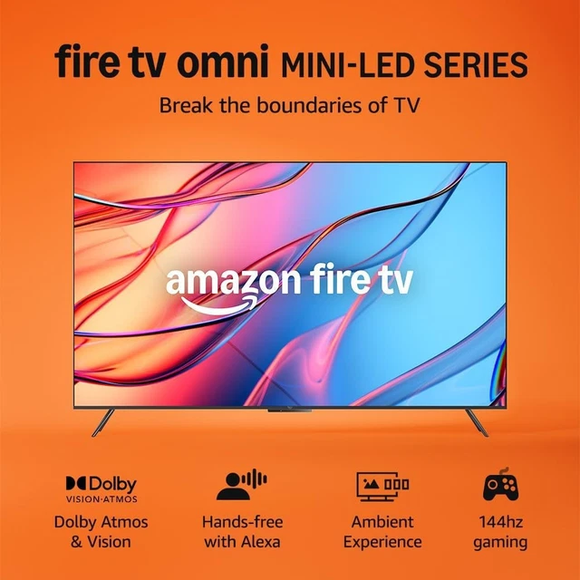 Fire TV Omni QLED 50” 4K HDR – Dolby Vision, Wi-Fi 6, Controllo Vocale Alexa, Modalità Ambiente, Processore Quad-core