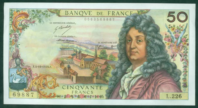 FRANCE 50 FRANCS RACINE  du  4 / 10 / 1973  ETAT:  SUP   W930