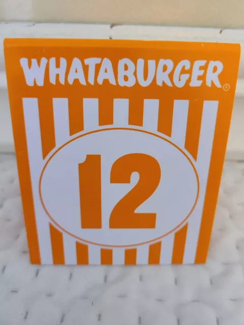 Whataburger Restaurant Table Tent Number 12