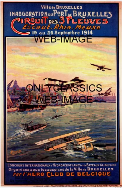 1914 Aviation Meet Floatplane Airplane Wwi Biplane Art 11X17 Poster World War