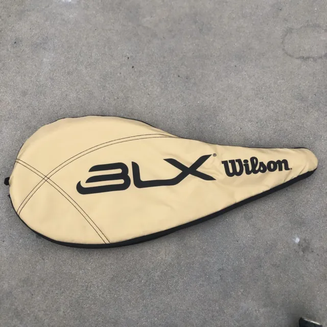 Wilson BLX Racket Bag Soft Case Cover Gold Black White With Shoulder Strap