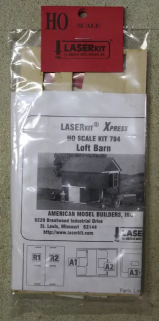American Model Builders item 794 HO Scale LASERkit Loft Barn Craftsman Kit