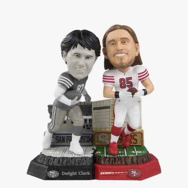Dwight Clark & George Kittle San Fran 49ers Then & Now Bobble NEW ORIG FOCO BOX