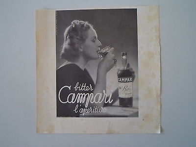 advertising Pubblicità 1940 BITTER CAMPARI