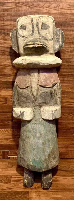 Large Circa 1910 Native American Hopi Carved Painted Cottonwood Kachina 20” High