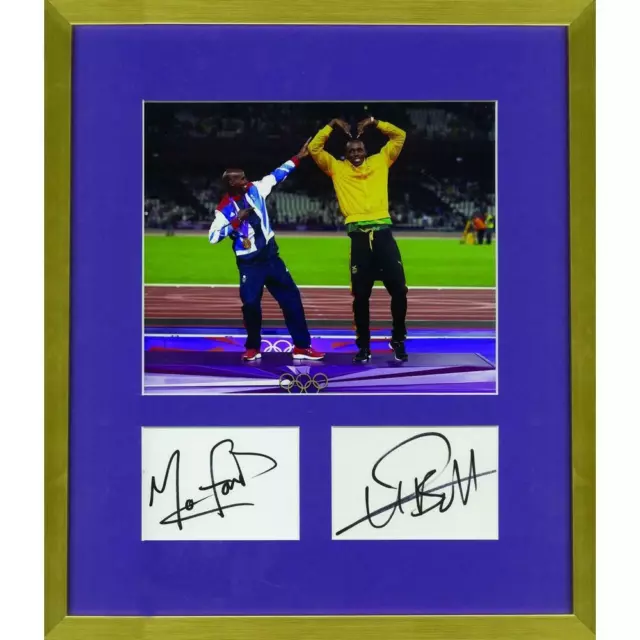 Usain Bolt & Mo Farah - Autographs - Framed