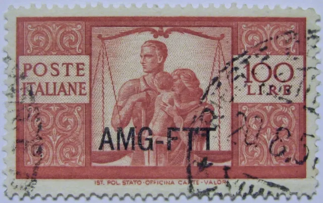 1949-50 ITALY (TRIESTE) #69: F/VF Used 'United Family and Scales' Overprint