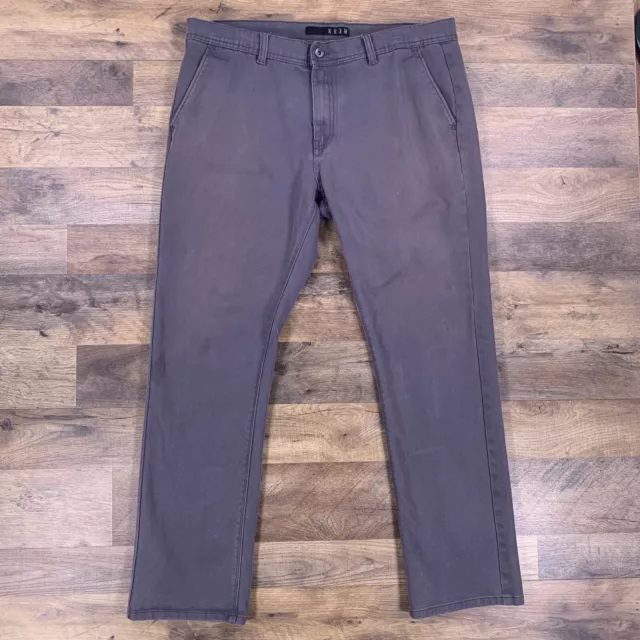 Krew Pants Mens 36x32 Gray Straight Medium Wash Skate Chino Khaki Pants
