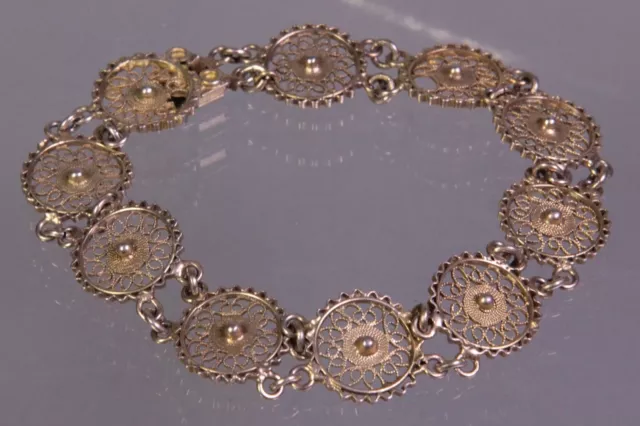 Filigranes Armband, 18,6 cm lang, 800 Silber vergoldet (S 1029) 2