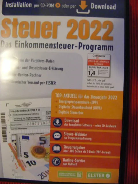 ALDI Steuer 2022 mit DVD + Download + Steuersoftware ELSTER