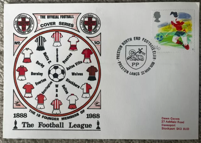 Preston North End Football Club 22nd March 1988 Dawn First Day Cover