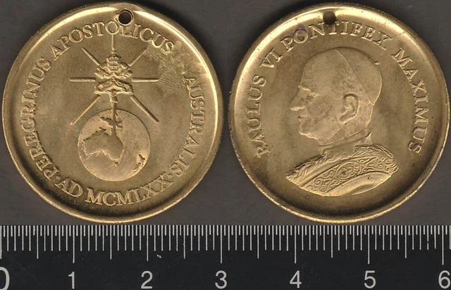 Australia: 1970 Pope Paul VI Papal Visit to Australia medal with original ribbon
