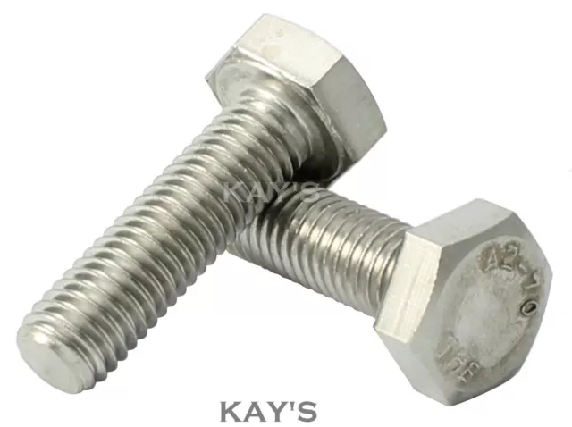 Unf Set Screws A2 Stainless Steel Hexagon Fully Threaded Bolts 1/4,5/16,3/8,1/2