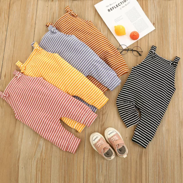 Newborn Infant Baby Boys Girls Sleeveless Striped Romper Jumpsuit Outfit Clothes