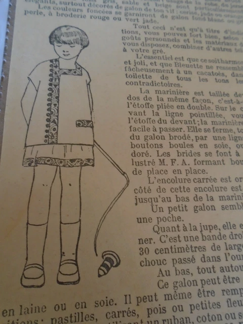 Patron De Couture Original – Robe De Chambre Pour Poupée Bleuette – Mars 1913
