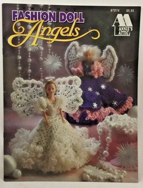 1993 muñeca de moda Annies Angels 87074 libro de patrones de ganchillo 6 diseños vintage 3210