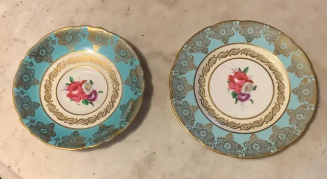 Vintage Paragon Double Warrant Blue And Gold Saucer and Plate Set