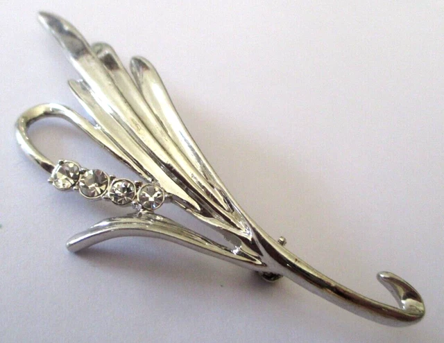 Broche Vintage Plaquée Or Avec Perles Et Cristaux – Estampillée Vpc.p, état Parfait