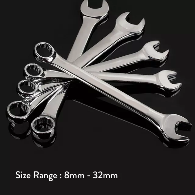 8mm-32mm Metric Combination Spanners Open End & Ring Socket Wrench Carbon Steel