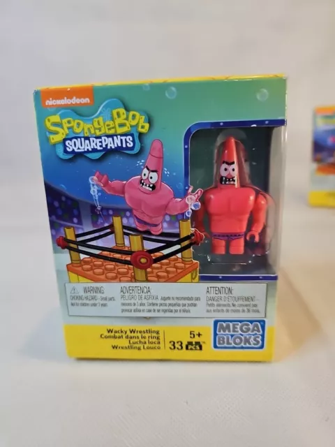 SpongeBob Squarepants Mini Mega Bloks  Wacky Wrestling Set Nib Retired Toy