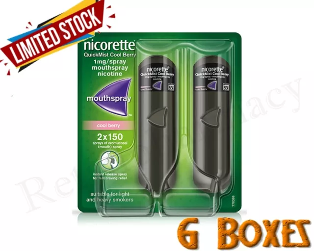 Nicorette Quickmist Cool Baie 1mg Spray 2x150ml De 6Pk Expire - 05 - 2025