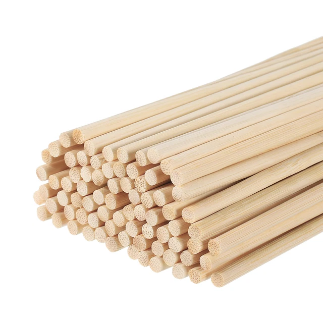 Hölzerne Dorn Stäbe 50cm/20" Rund Dorn Stab Holzstäbe 4mm/0.16" 100 Pack