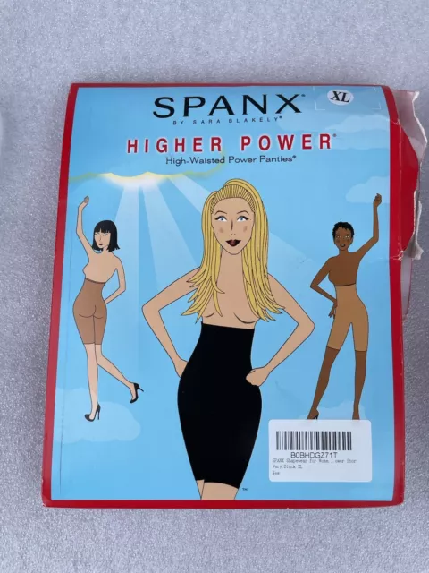 SPANX HIGHER POWER Panties High Waisted Size XL(D) Very Black Shapewear ...