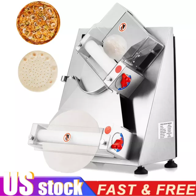 4-12" Commercial Electric Pizza Dough Roller Sheeter Pastry Press Making Machine