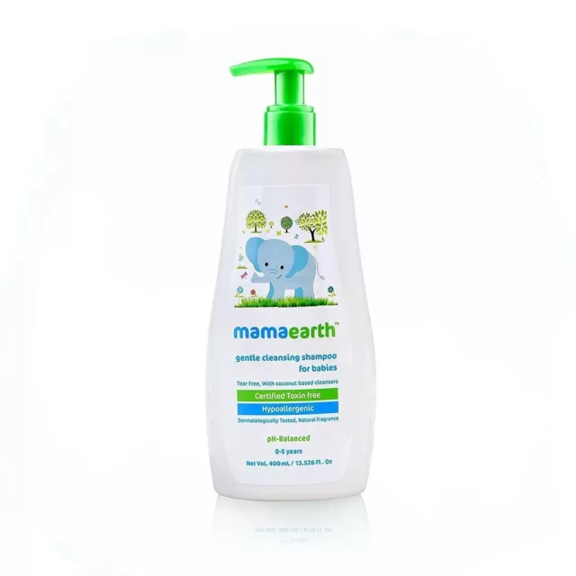 Mamaearth Gentle Cleansing Natural Baby Shampoo, 400ml (White)