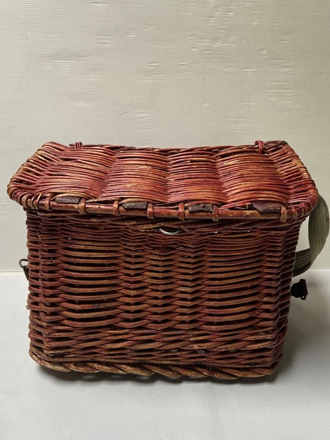 Panier De Pêche En Osier Plastique - Pour Truite, Camping, Décoration - Avec Bandoulière Réglable