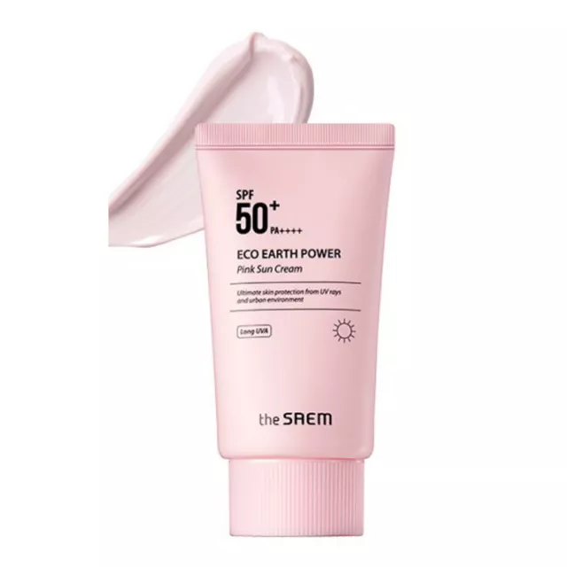 the SAEM Eco Earth Power Pink Sun Cream SPF50+ PA++++ 50g