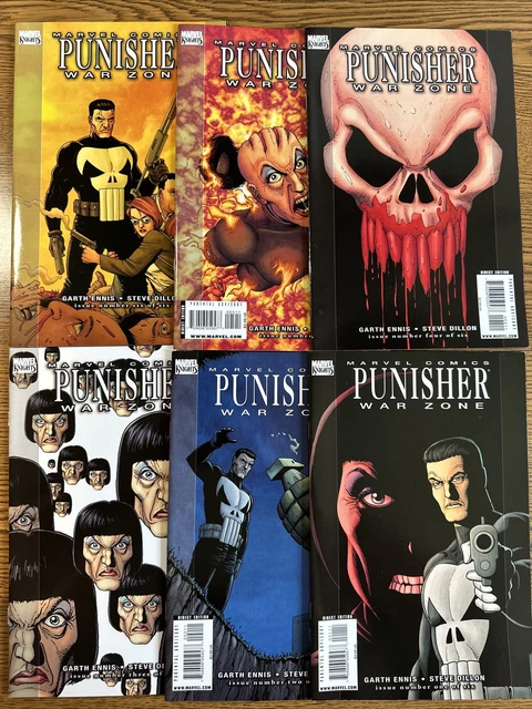 Punisher War Zone #1-6 Marvel Comics 1 2 3 4 5 6 Lot set run Complete