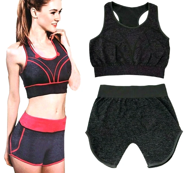 Tuta Donna Sportiva Completo Canotta Top Pantaloncino Shorts Sexy Taglia Xl