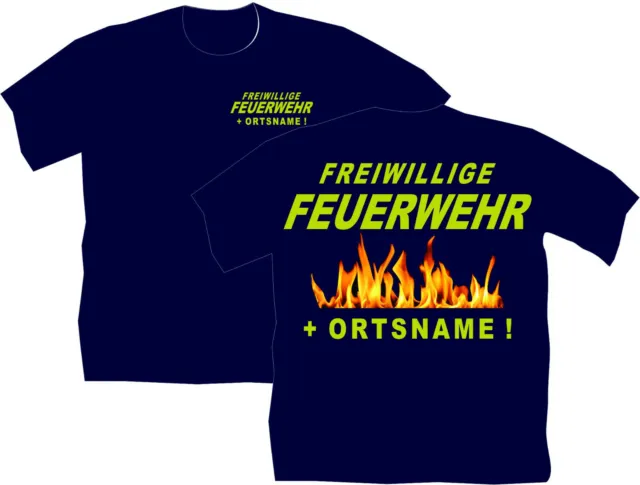 Freiwillige Feuerwehr t Shirt Bekleidung Ausrüstung Motive Logo Wunschname 79