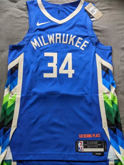 Giannis Antetokounmpo Milwaukee Bucks Autographed Blue Nike 2022-23 City  Edition Swingman Jersey