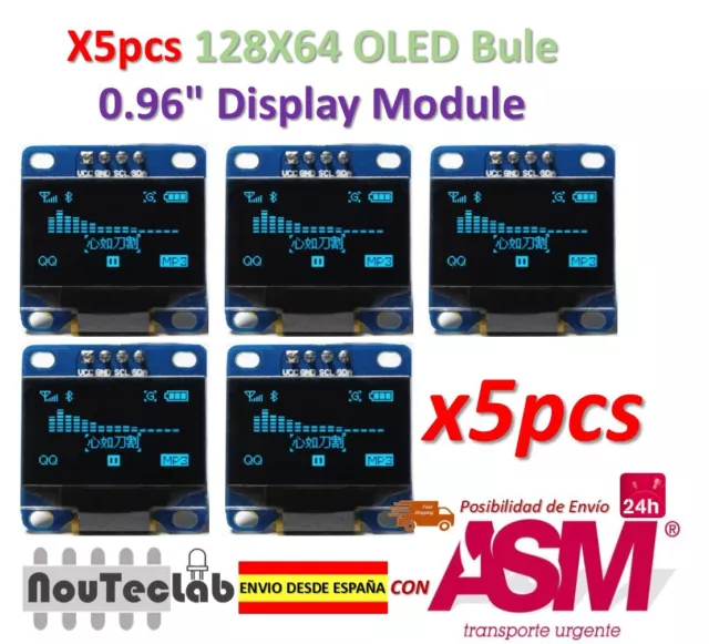 5pcs OLED Display 128X64 OLED LCD LED Display Module I2C IIC SPI Serial