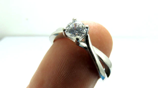 Turkish Handmade Jewelry 925 Sterling Silver Zircon Stone Ladie's Ring Sz 8
