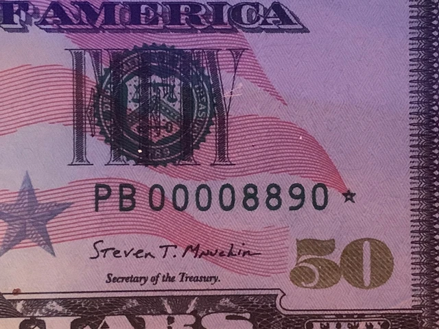 $50 Dollar Star Note Rare 2017A Very Low Serial Number Coolness Index 98.1