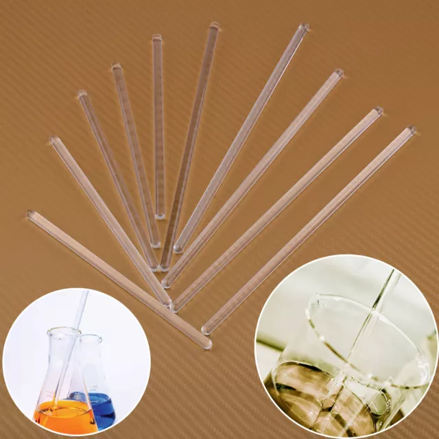 5pcs Laboratoire agitateur tige en verre borosilicaté Barreau Glass Stirring Rod