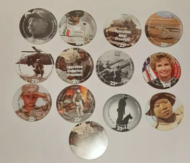 9th  Print 25 Cent  Set of AAFES  Pogs  from 2006B Extra Fine Condition