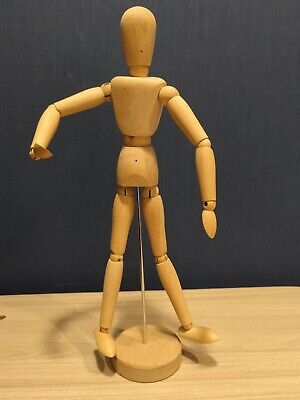Maniquí de madera para artistas modelo 13" de altura articulaciones anatómicas