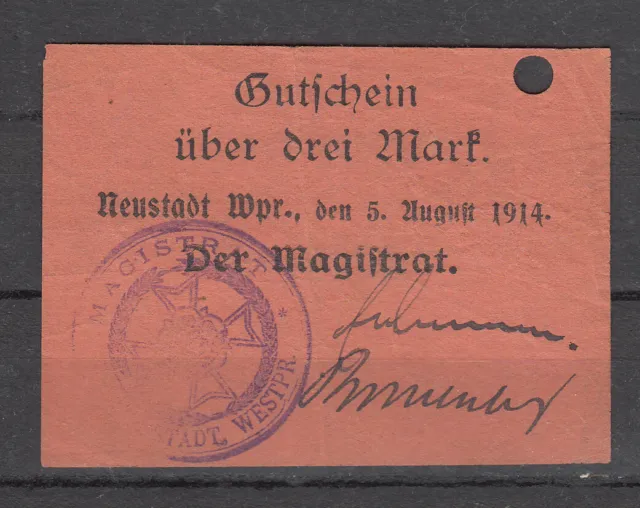 Neustadt - City - 3 Mark - 05.08.1914 - Dießner 260.1i - Frakturdr. Wide