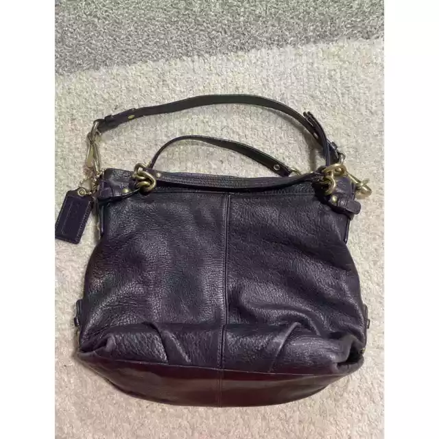 Coach handbag purse leather eggplant B4 Eg new with tags 25306 reduced price