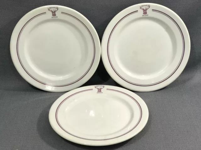 3 OP CO syracuse china k-6 Dinner Plates protective order of the elks BPOE