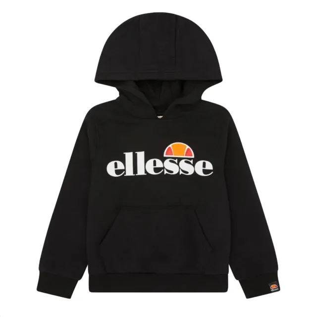 Ellesse Girls Hooded Sweatshirt Black Junior Kids Isobel Hoodie S4E08599