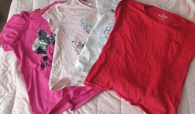 🪡 8-10 Years Girl Summer Top Tshirt Bundle pink red Minnie Mouse  mix brands
